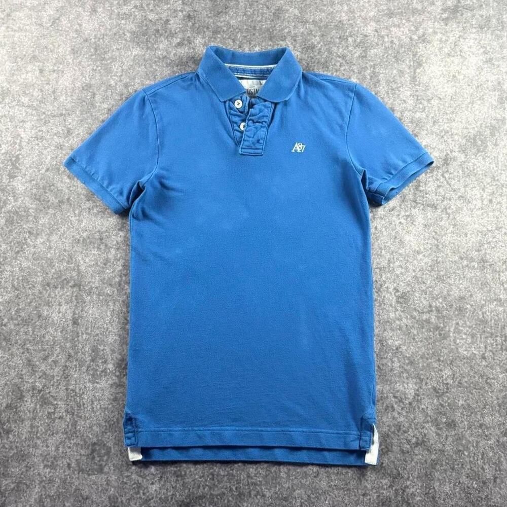 Aeropostale A87 Polo Mens XS Blue Cotton Pique Embroidered Preppy Y2K Style